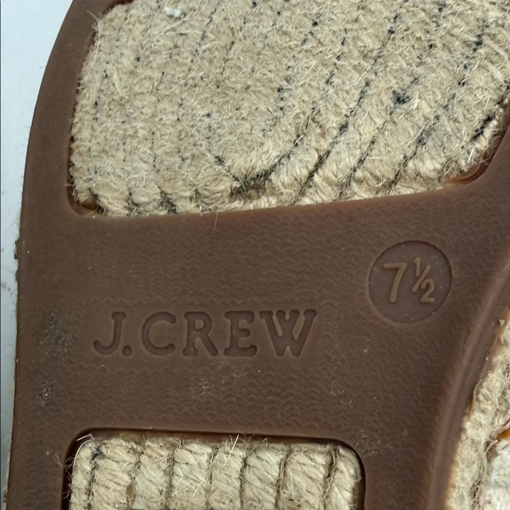 J. Crew Beige Espadrilles Fruit Embroidery canvas women 7.5 slip on beach vacay